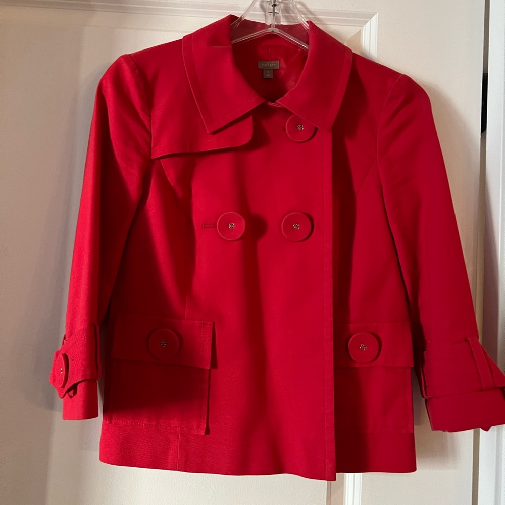 Lovely cropped red peacoat